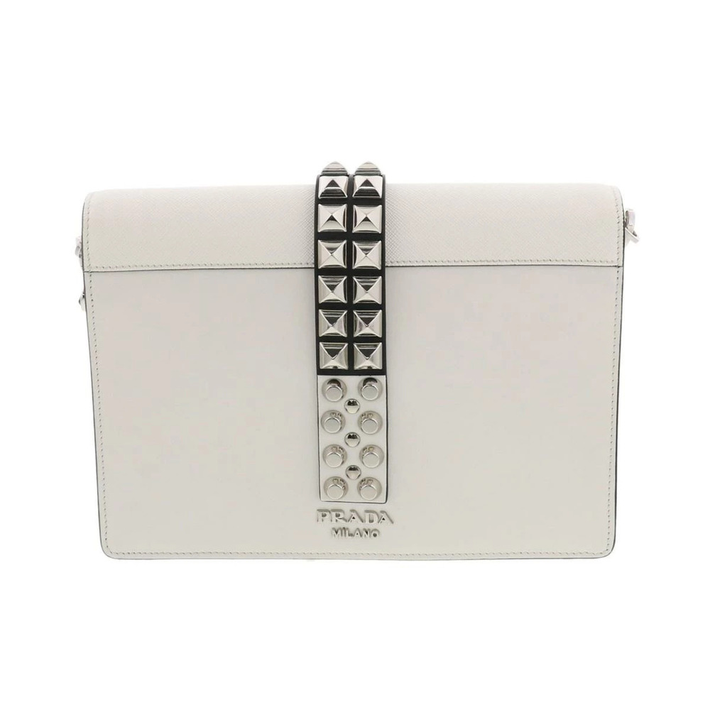 PRADA Electra Stud Shoulder Bag White A - Picture 3 of 6